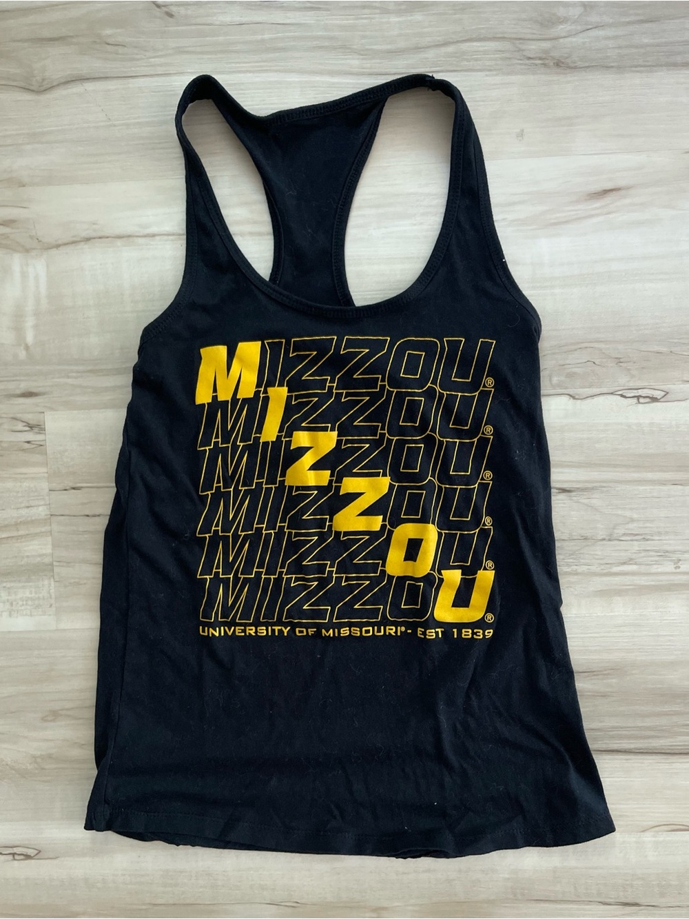Mizzou Black & Gold Racerback Tank Top